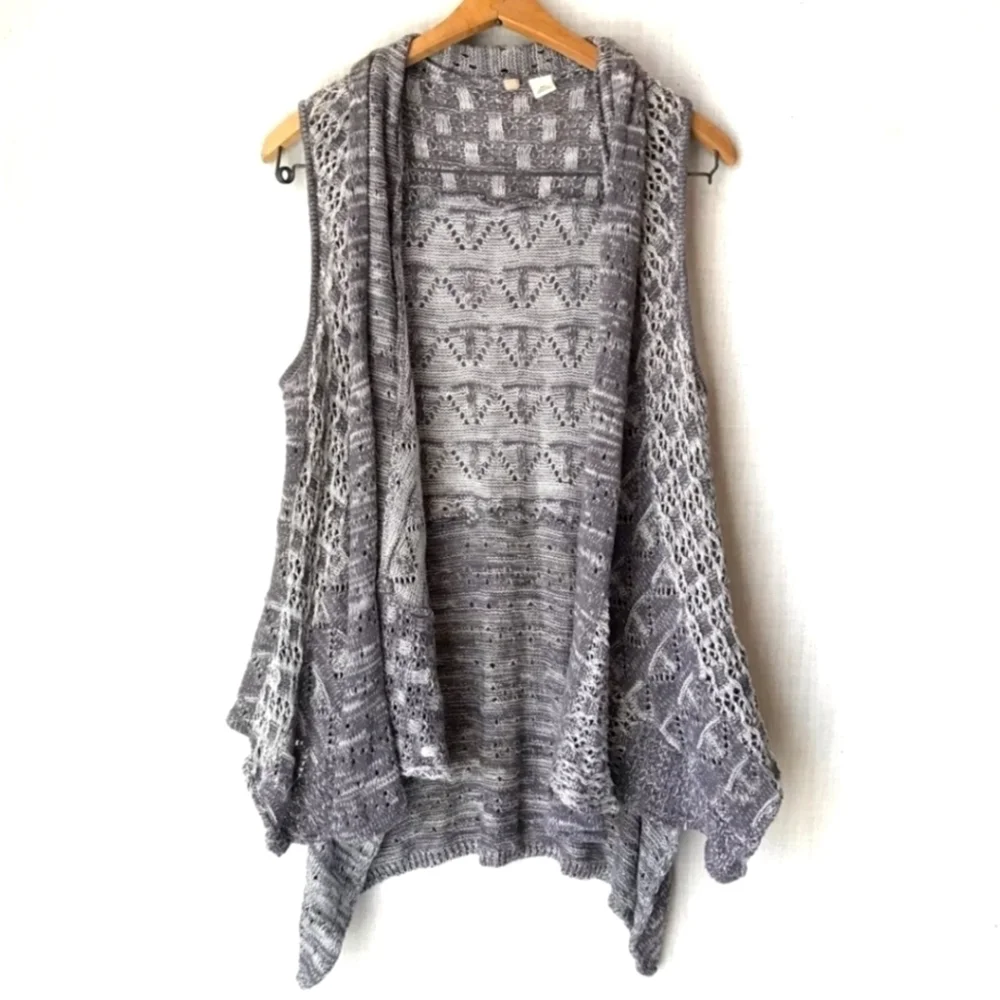 Anthropologie MOTH open cardigan sweater sleeveless gray size XS S MOTH